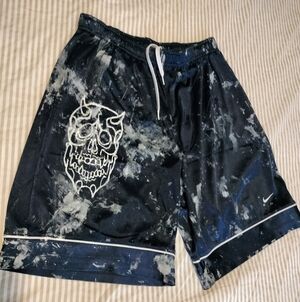 Navy Distressed Nike Basketball Shorts